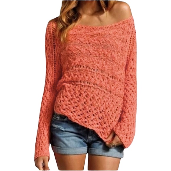 Free People Sweaters Free People Crochet Open Knit Top Poshmark